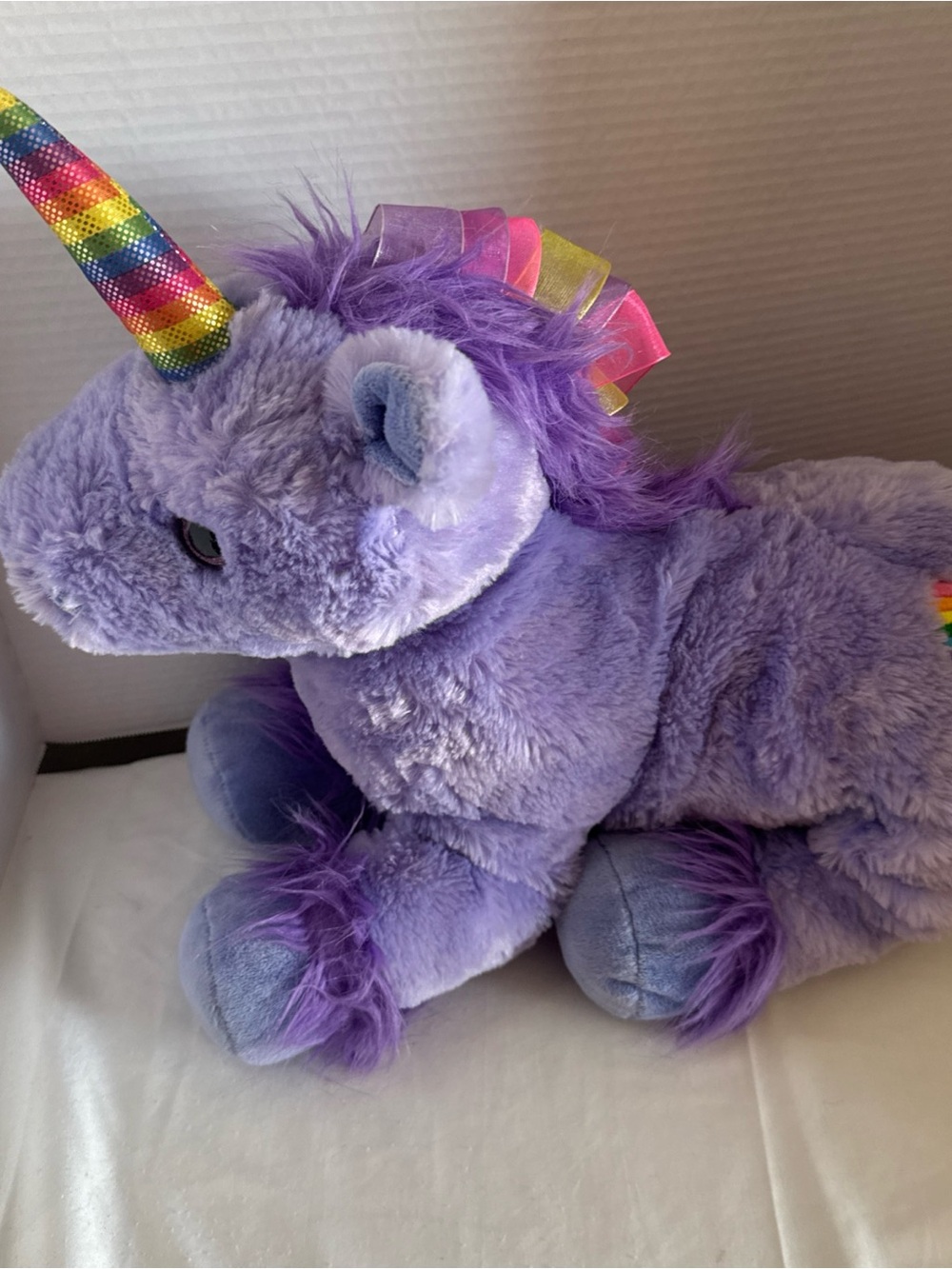 Toys R Us Unicorn Plush Purple Rainbow Shooting Star 17 inch